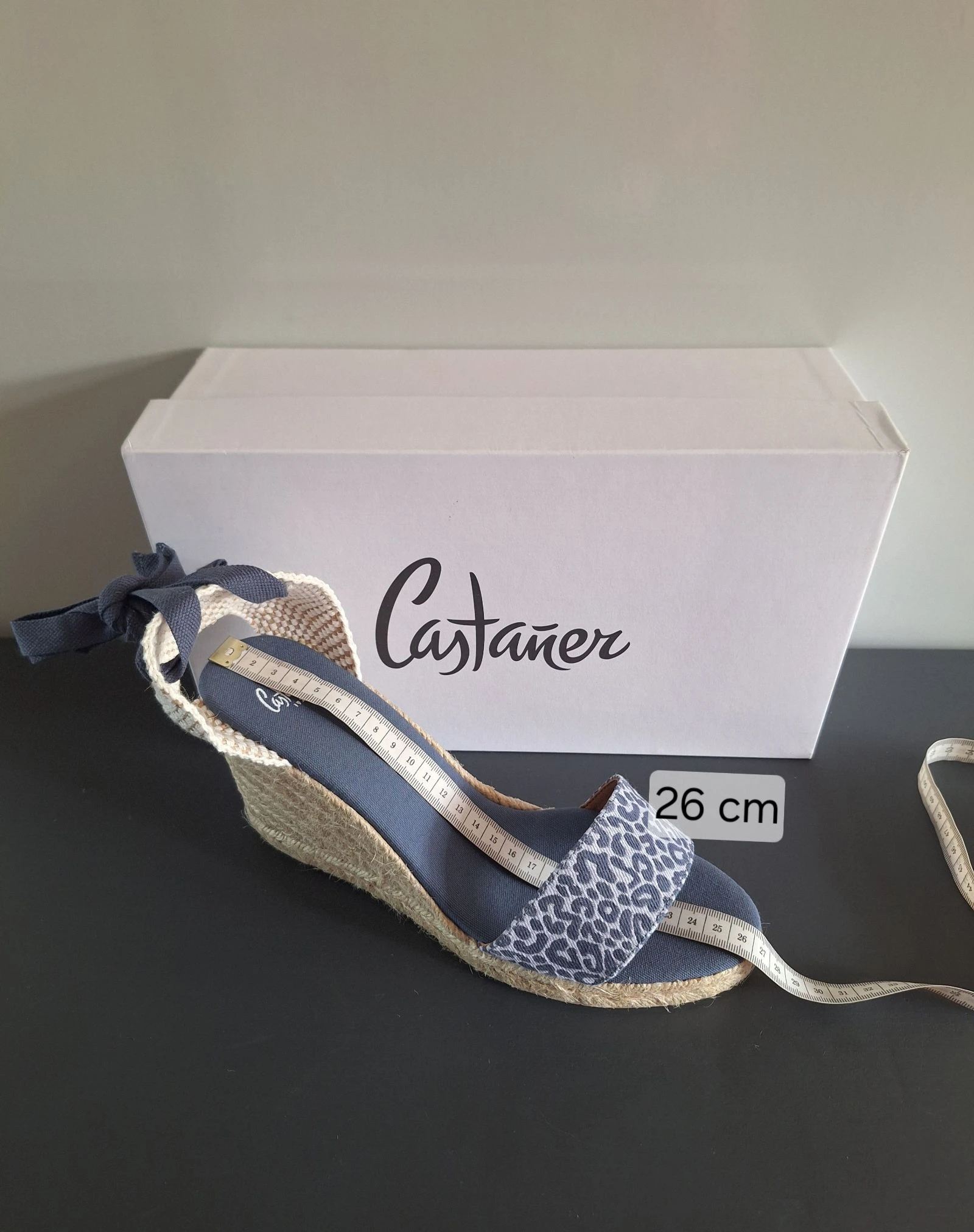 Espadrilles à talon compensé avec imprimé panthère bleue Castañer taille 41 – photo 5